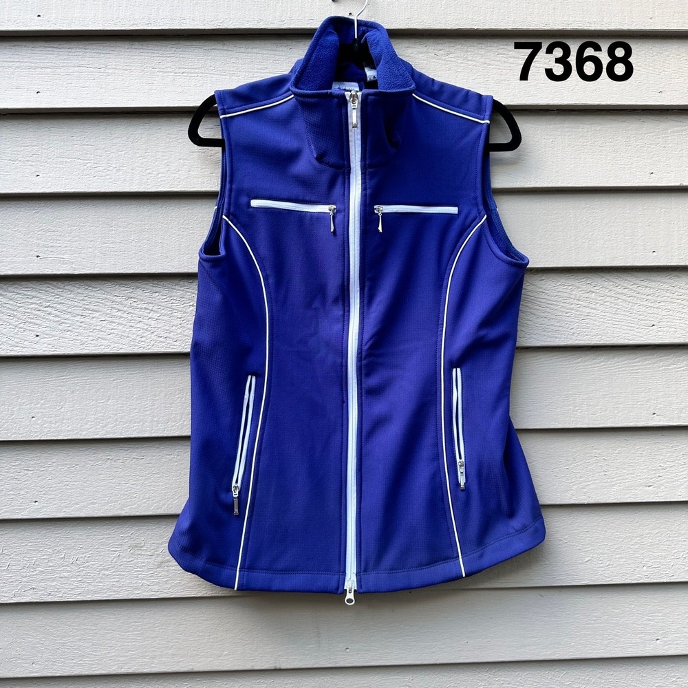 Jofit Womens Purple Full Zip Fleece Lined Athletic Golf Vest Size Medium